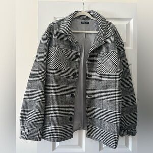 Shein Black and White Houndstooth Shacket